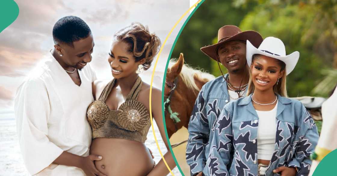 Priscilla Ojo and Juma Jux stun fans with romantic ocean view baby bump photos