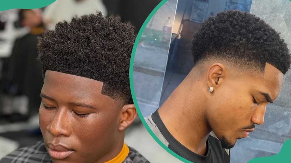 Temple fade with afro haircut for kids