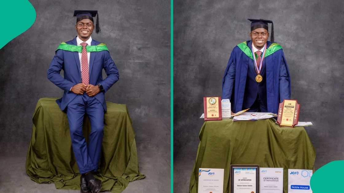 A graduate of the University of Ibadan has celebrated finishing his undergraduate programme with first class