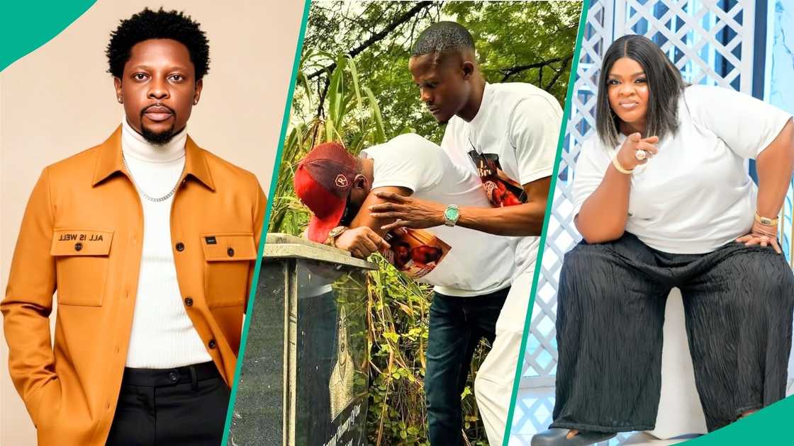 Nollywood actor Rotimi Salami visits the graveside of late actress Allwell Ademola to mark her 50th birthday