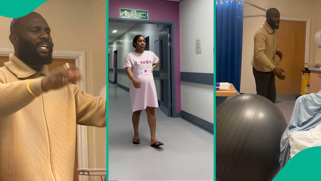 Woman reacts as husband prays fervently for her in hospital after her labour stopped progressing Woman reacts as husband prays fervently for her in hospital after her labour stopped progressing