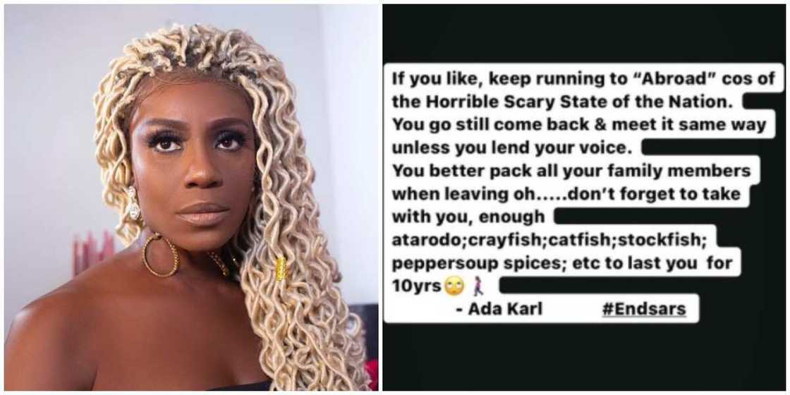 You go still come back - Actress Ada Karl to people leaving Nigeria You go still come back - Actress Ada Karl to people leaving Nigeria