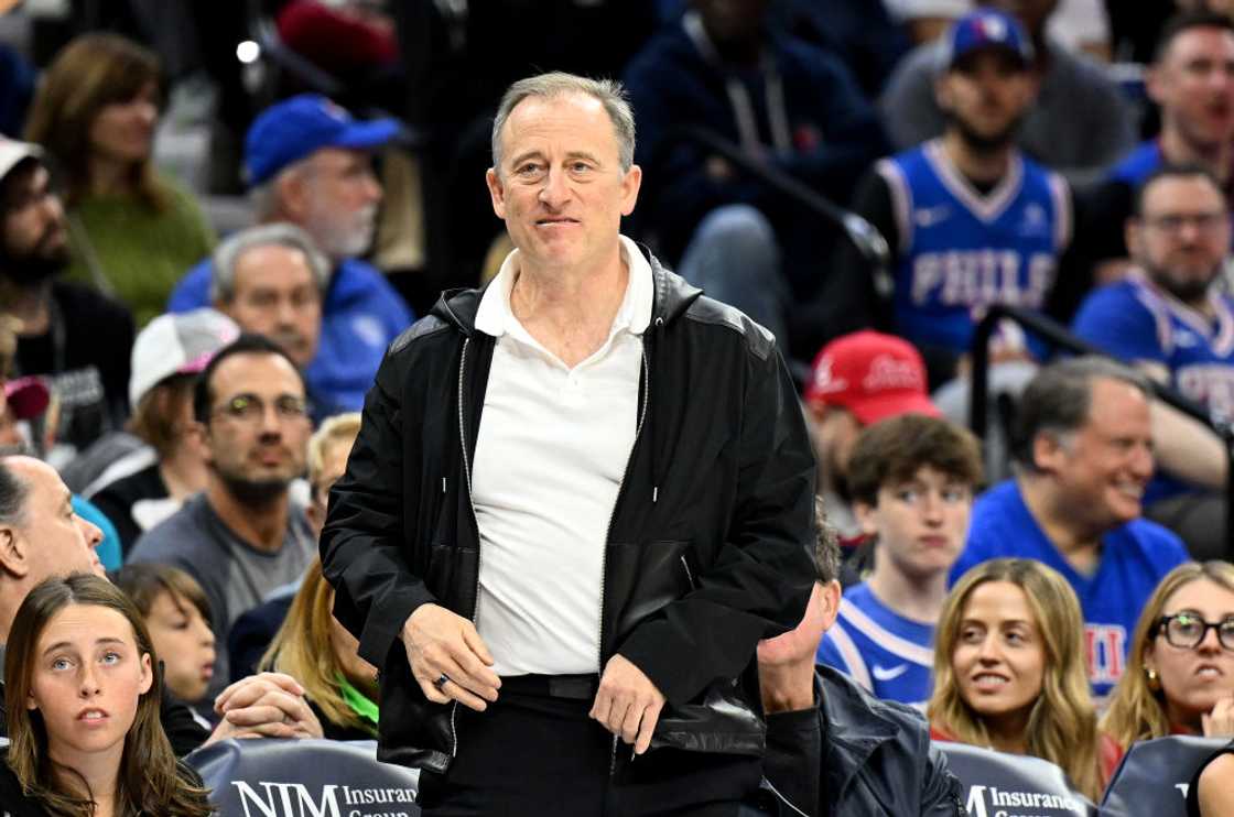 Philadelphia 76ers owner Josh Harris watching game Philadelphia, Pennsylvania