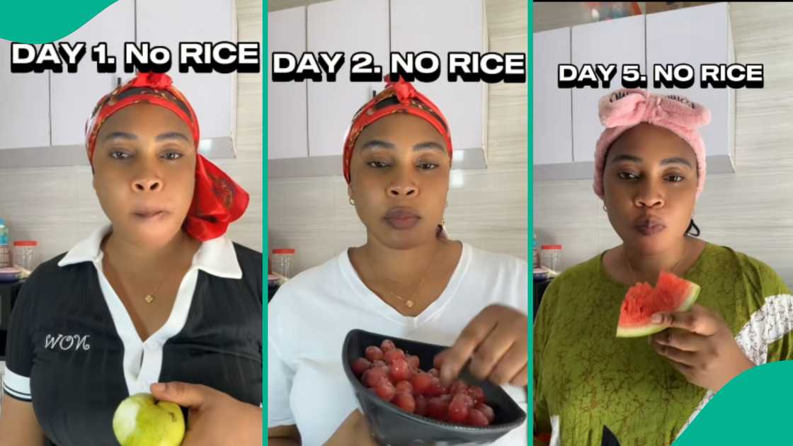 Lady shares what happened to her avoiding rice for six days.