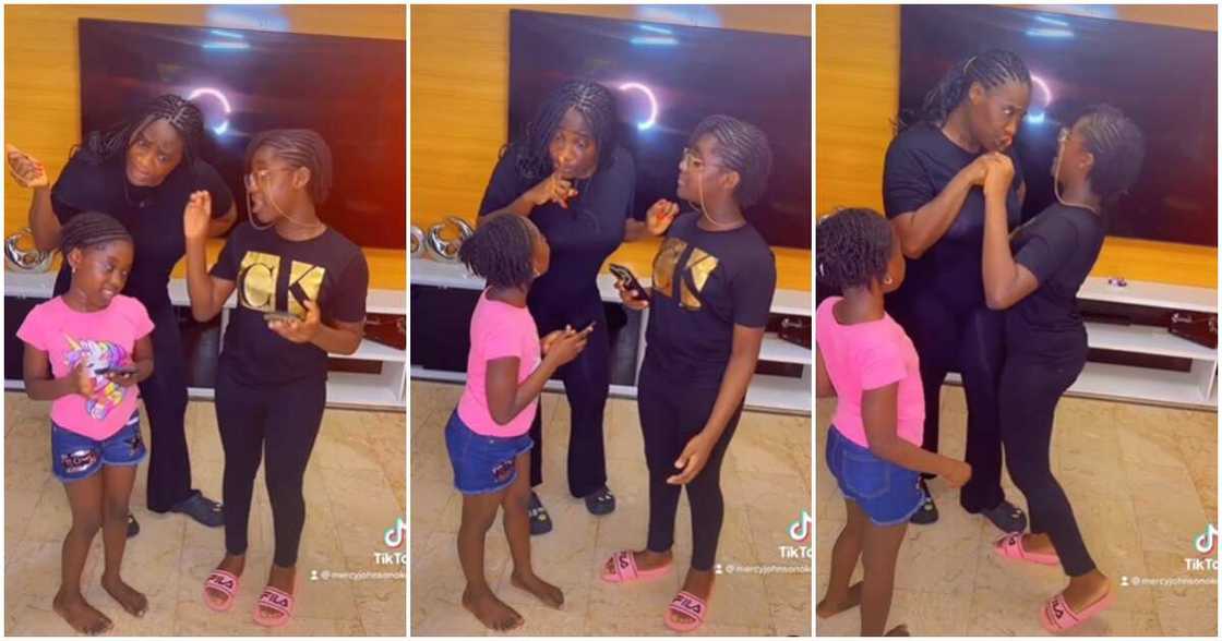Actress Mercy Johnson and her daughters Actress Mercy Johnson and her daughters