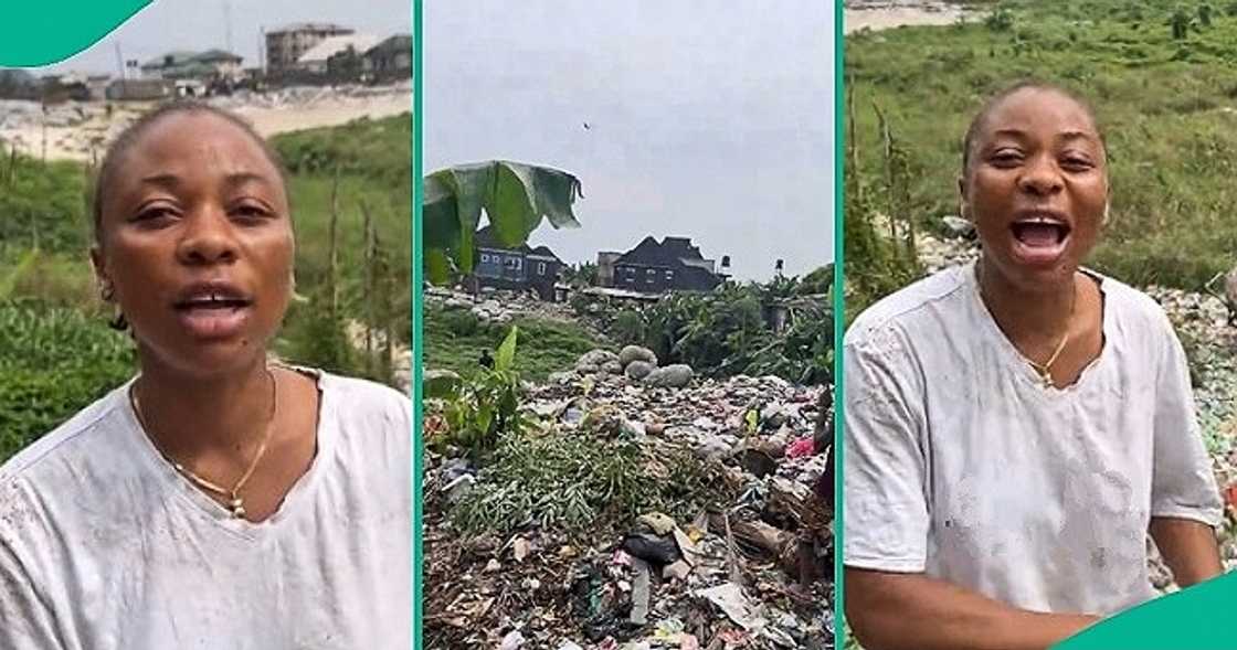 Nigerian lady who packs dirts for a living shares motivation Nigerian lady who packs dirts for a living shares motivation