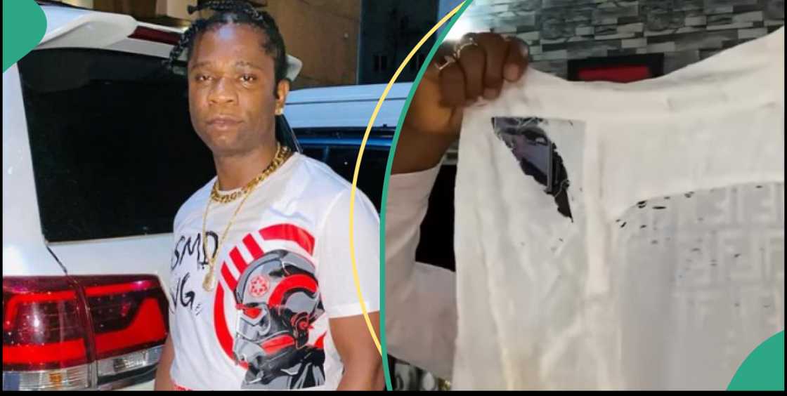 Speed Darlington cries out after bleach damaged white shirt he’s using to search for wife Speed Darlington cries out after bleach damaged white shirt he’s using to search for wife