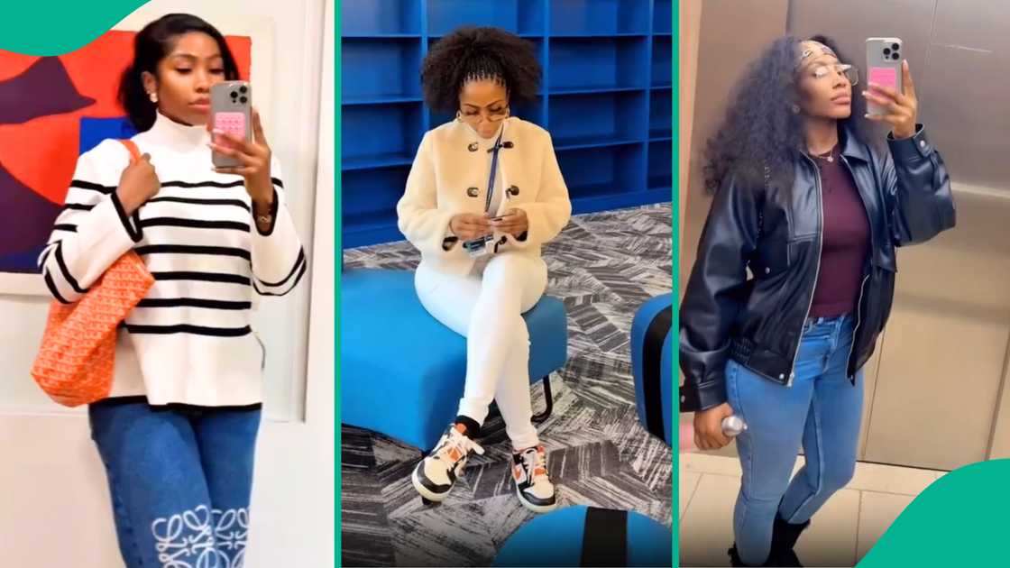 Mercy Eke's stylish outfits to MBA class in UK trends. Mercy Eke's stylish outfits to MBA class in UK trends.