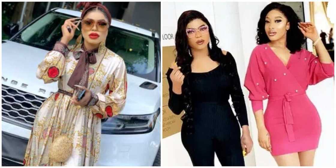 Photos of Bobrisky and Tonto Dikeh. Photos of Bobrisky and Tonto Dikeh.
