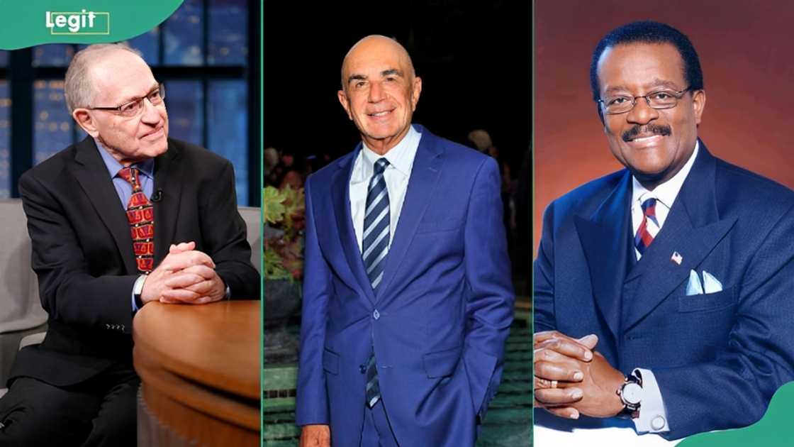 Simpson's lawyers: Alan Dershowitz (L), Robert Shapiro (C) and Johnny Cochran (R). Simpson's lawyers: Alan Dershowitz (L), Robert Shapiro (C) and Johnny Cochran (R).