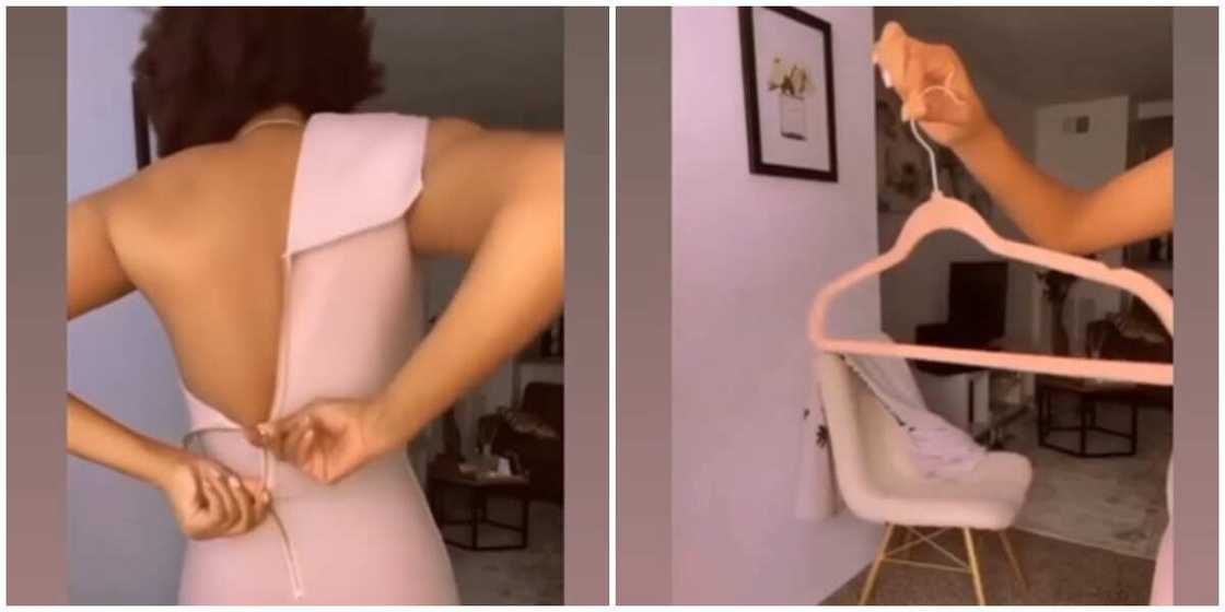 Photos of a lady dressing up. Photos of a lady dressing up.