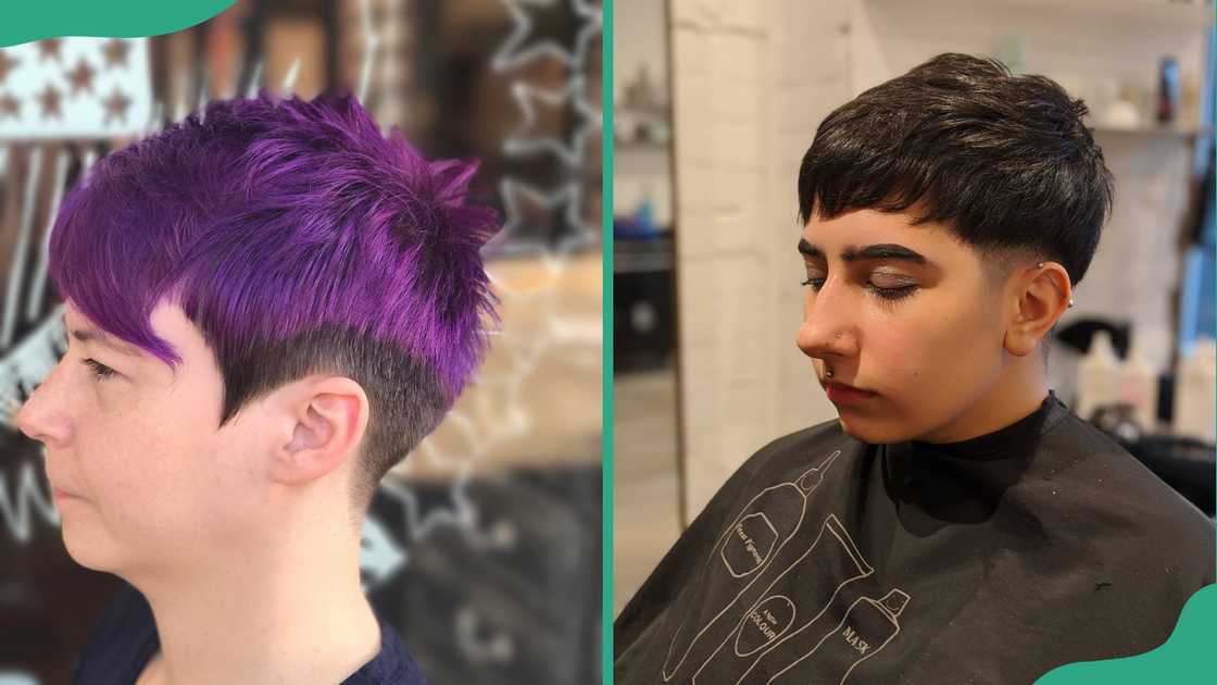 People display their textured mushroom cut