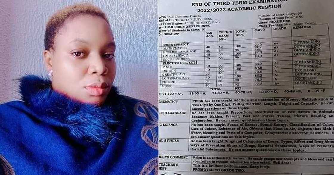 Nigerian mum shares photo of 6-year-old son's result