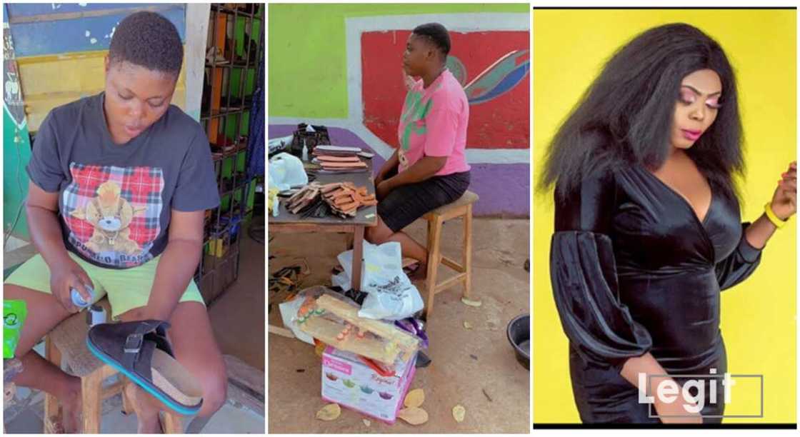 Sharon Akpa, Abakaliki based shoemaker. Sharon Akpa, Abakaliki based shoemaker.