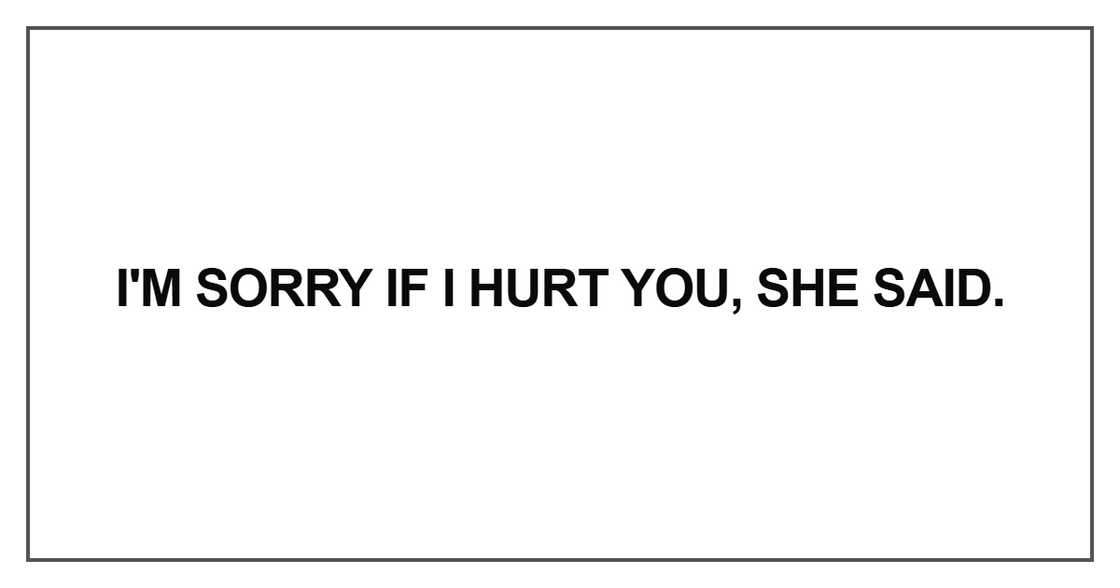I'm sorry if I hurt you