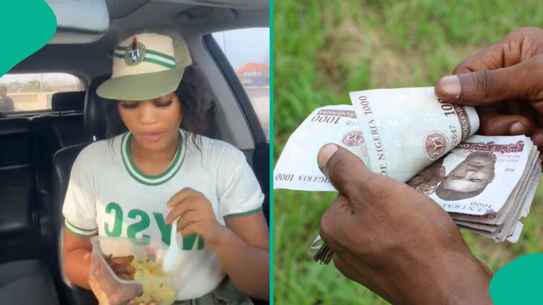 NYSC lady expresses joy after receiving N77k. NYSC lady expresses joy after receiving N77k.
