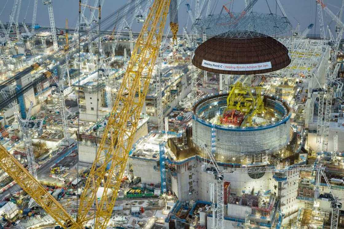 An EDF handout showing the steel dome being installed over Hinkley Point C's reactor 1 An EDF handout showing the steel dome being installed over Hinkley Point C's reactor 1