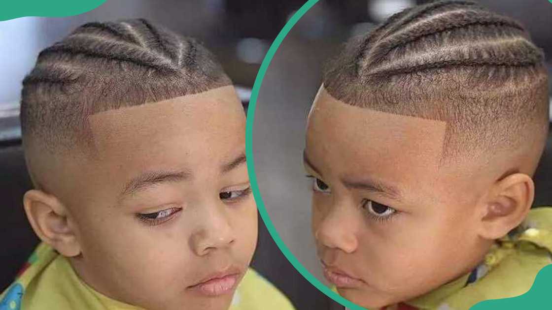 Child with braids and a fade