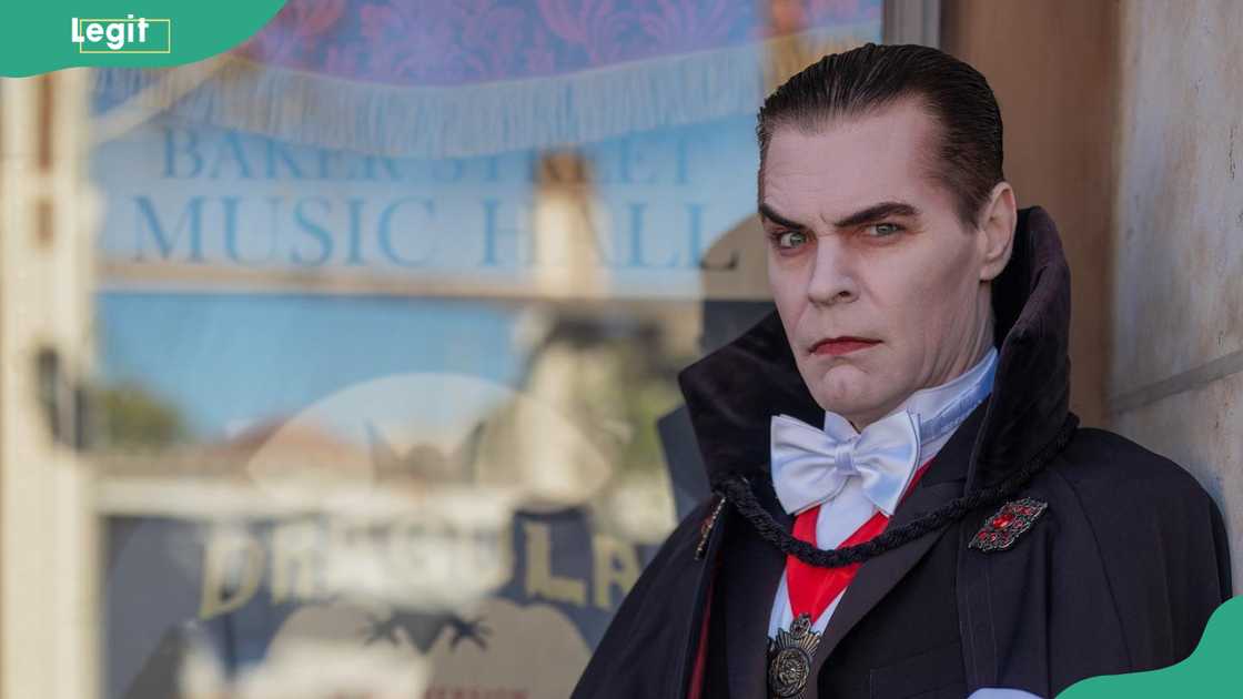 A man portraying Dracula A man portraying Dracula
