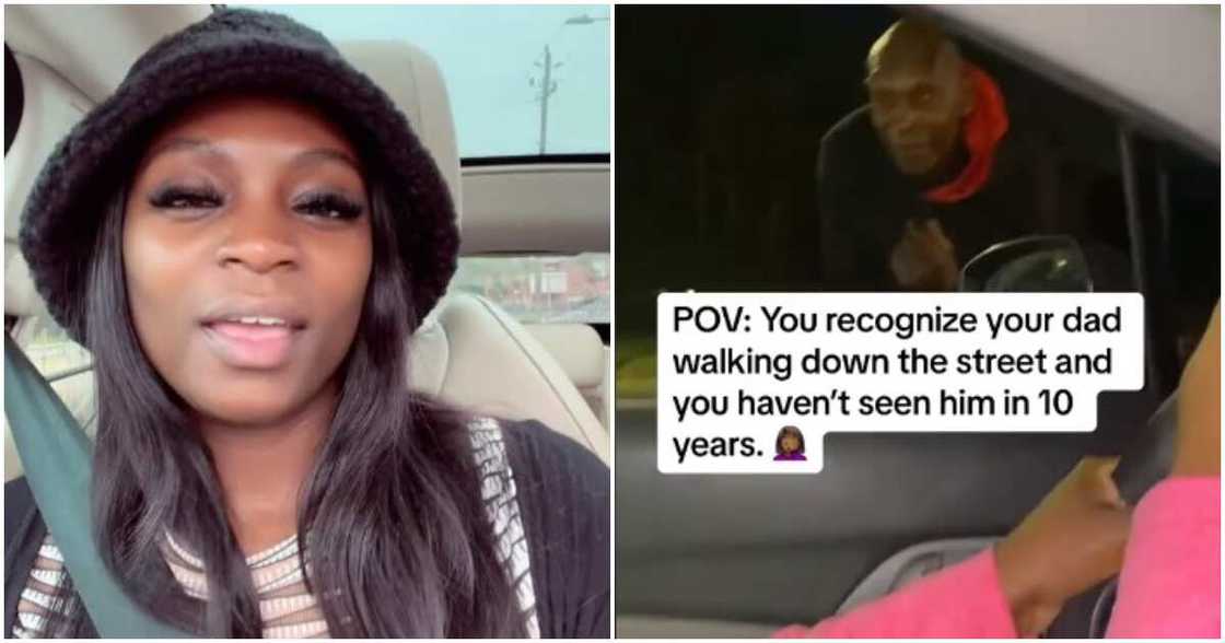 Video as lady finds her dad walking on street after 10 years of not seeing each other Video as lady finds her dad walking on street after 10 years of not seeing each other
