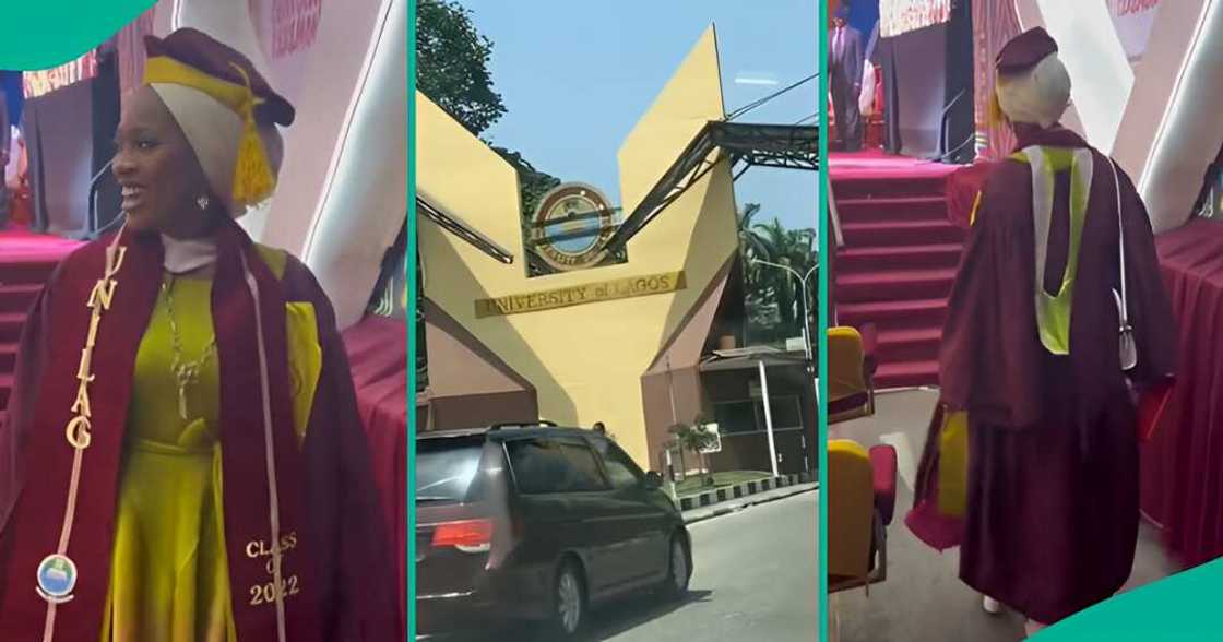 Young graduate from UNILAG walks stylishly with steeze and composure Young graduate from UNILAG walks stylishly with steeze and composure