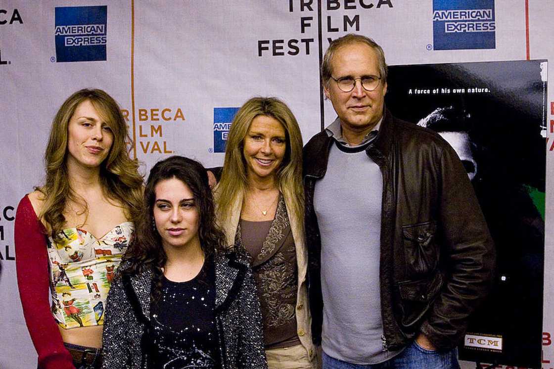 Cydney Chase, Caley Chase, Jayni Chase and Chevy Chase in New York City. Cydney Chase, Caley Chase, Jayni Chase and Chevy Chase in New York City.