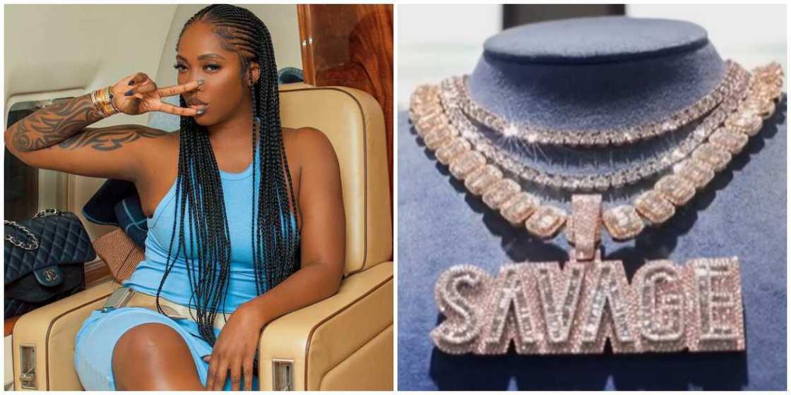 Tiwa finally takes delivery of expensive diamond chain