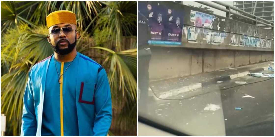 Banky W, Banky W's vandalized political posters Banky W, Banky W's vandalized political posters