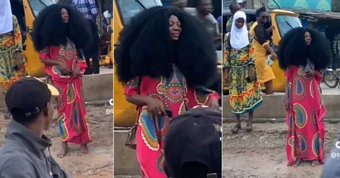 Lady causes stir at Lagos bus stop Lady causes stir at Lagos bus stop