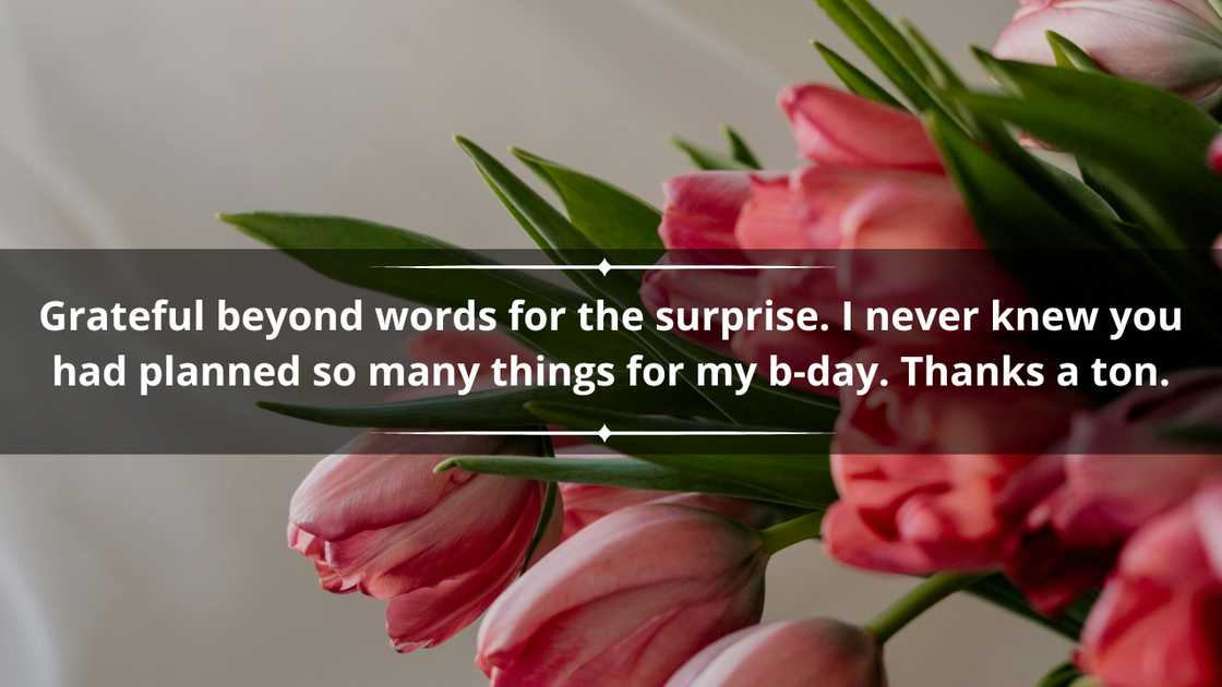 A close-up of a bouquet of pink tulips on a white surface