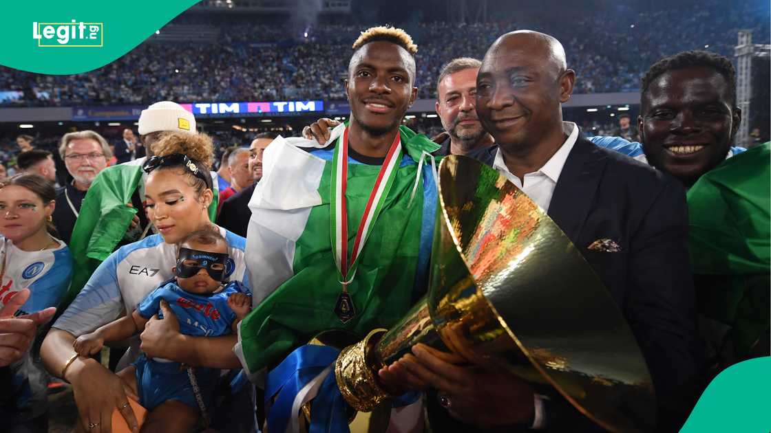 Victor Osimhen, Ibrahim Gusau, Napoli, Diego Armando Maradona Stadium, Naples, Italy, Serie A Victor Osimhen, Ibrahim Gusau, Napoli, Diego Armando Maradona Stadium, Naples, Italy, Serie A