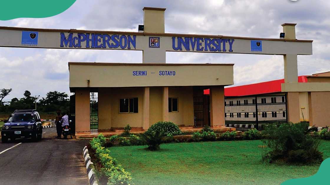 An overview of McPherson University main gate and building structures.