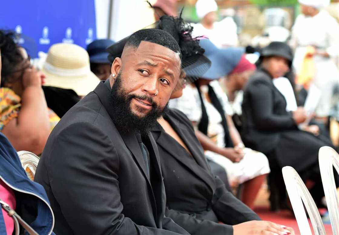 Cassper Nyovest attends the funeral service of DJ Sumbody at Apel Fourways Cross in Ga-Masemola, South Africa