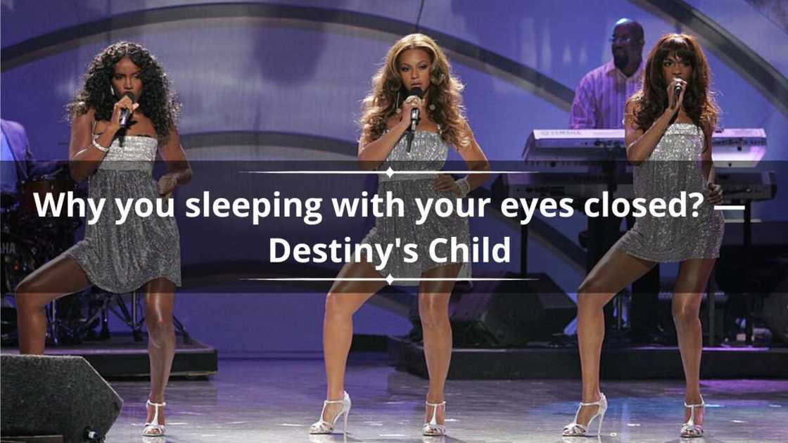 Destiny's Child performing on stage. Destiny's Child performing on stage.