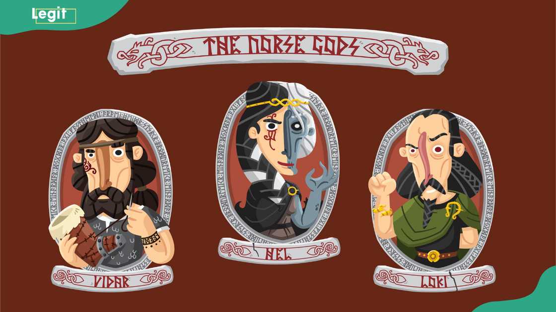 From L-R: Vidar, Hel and Loki From L-R: Vidar, Hel and Loki