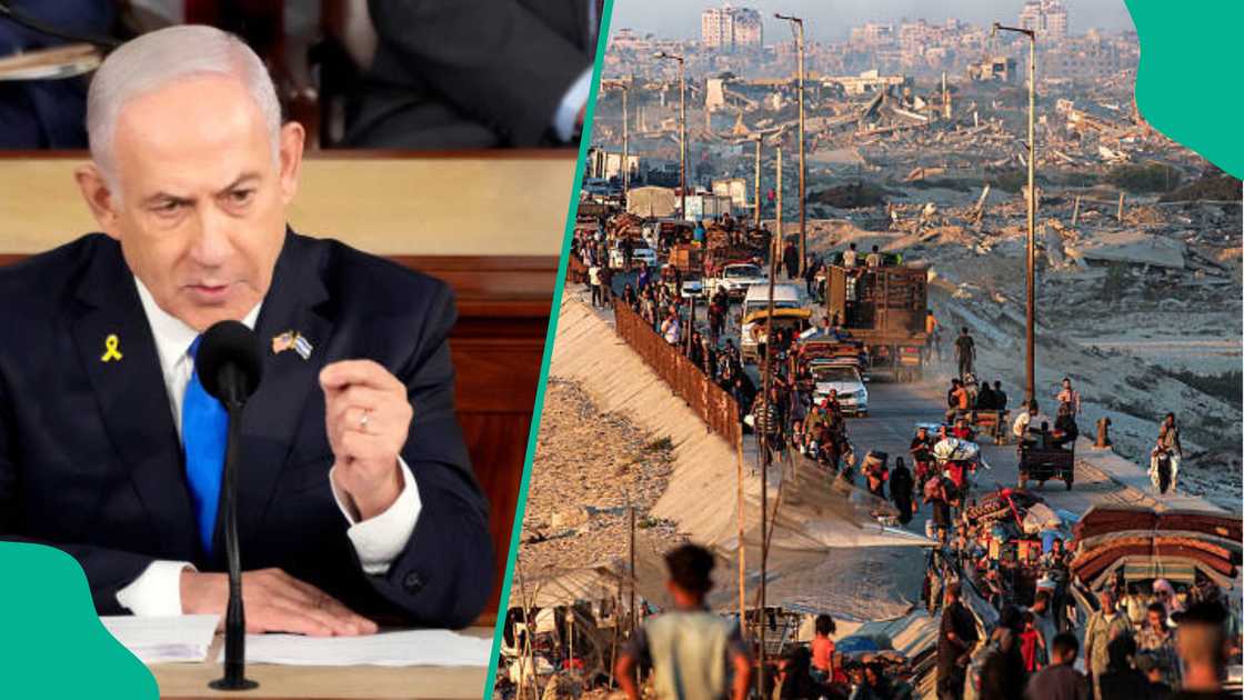 Mutane na tafiya a Gaza bayan hare haren Isra'ila sun tsananta Mutane na tafiya a Gaza bayan hare haren Isra'ila sun tsananta