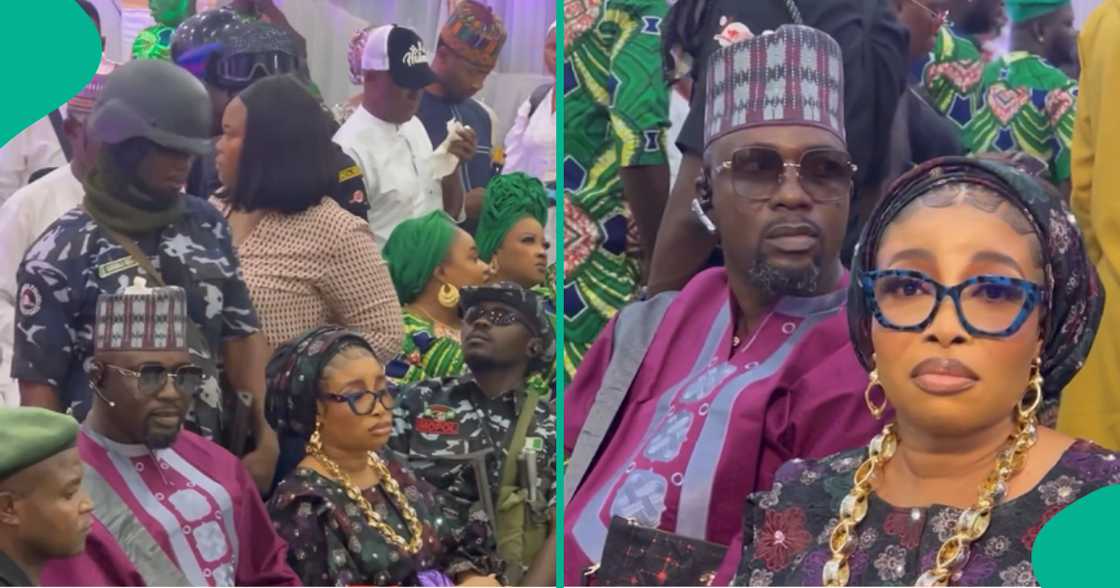 Lizzy Anjorin attends Faithia Williams' dad's burial with four heavily armed policemen. Lizzy Anjorin attends Faithia Williams' dad's burial with four heavily armed policemen.