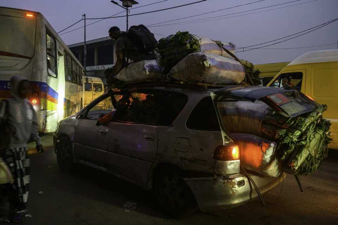 Most passenger vehicles on Kinshasa's roads are privately owned