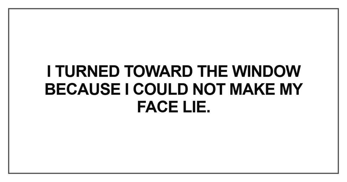I turned toward the window