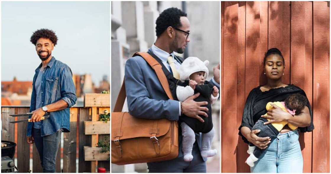 Woman, hotter 21-year-old man, husband, four months old baby Woman, hotter 21-year-old man, husband, four months old baby