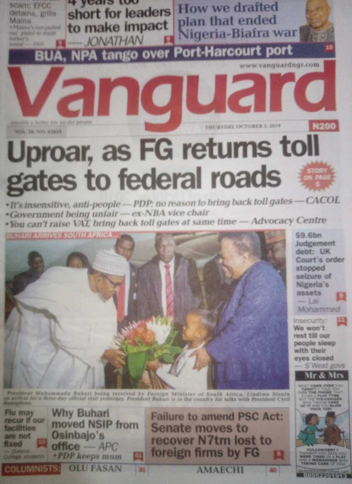 The Nation newspaper review of October 3 The Nation newspaper review of October 3