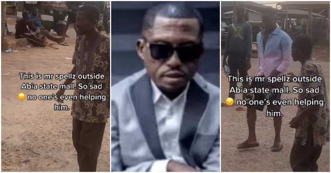 Mr Spellz, Spell Buhari, Abia mall, begging, Nigerians, ignored Mr Spellz, Spell Buhari, Abia mall, begging, Nigerians, ignored