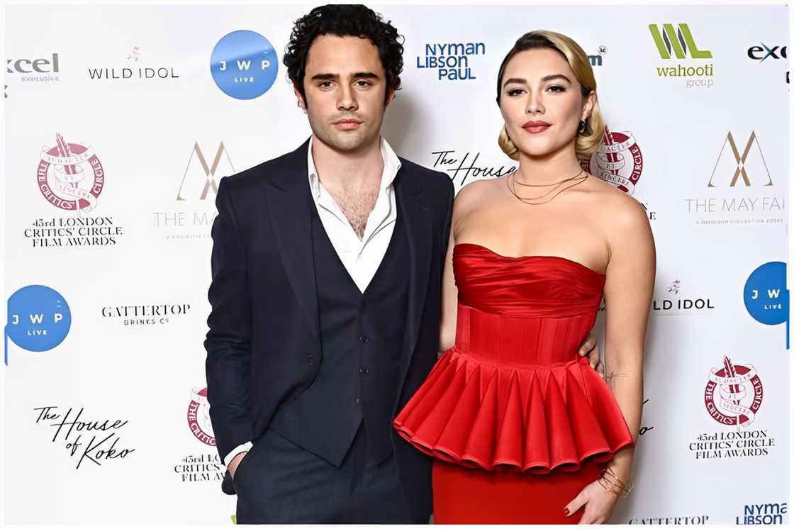 Toby Sebastian and his sister, Florence Pugh, attend an event