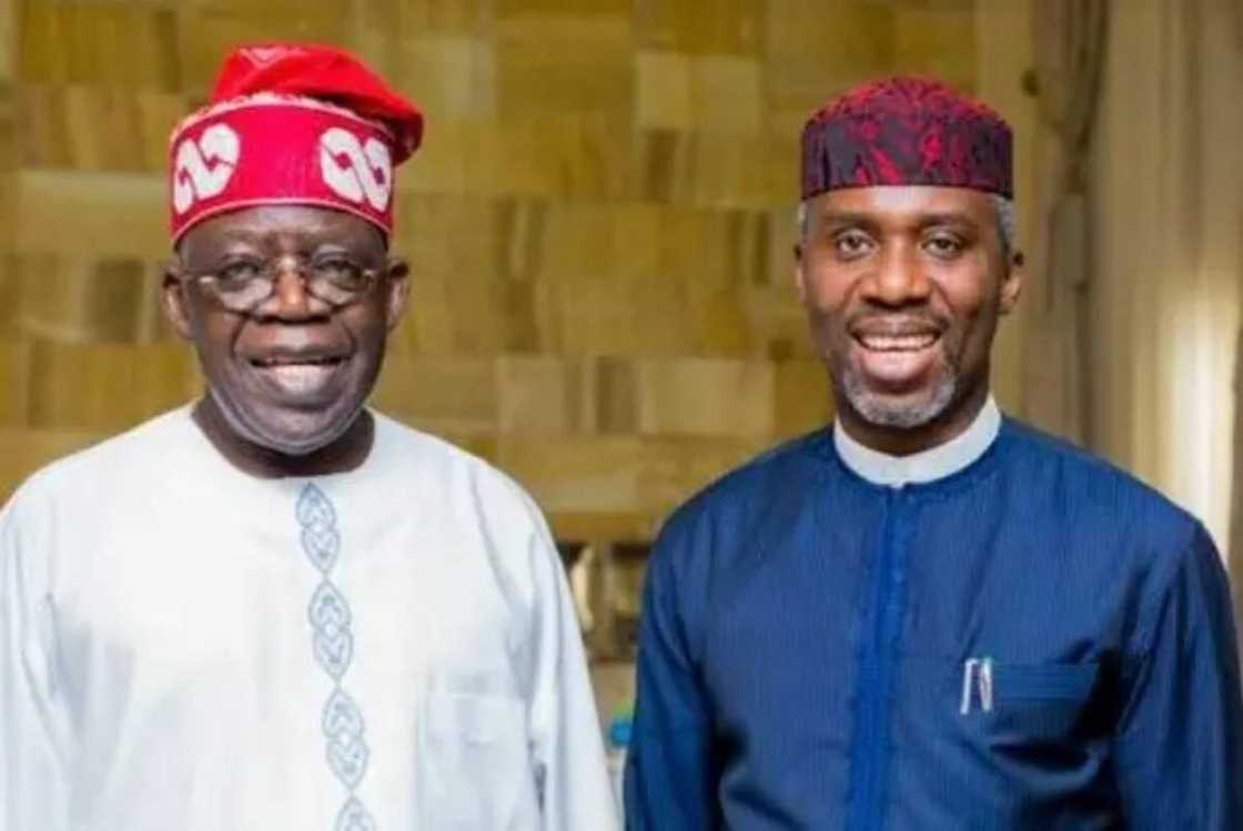 Shugaba Tinubu tare da Uche Nwosu.