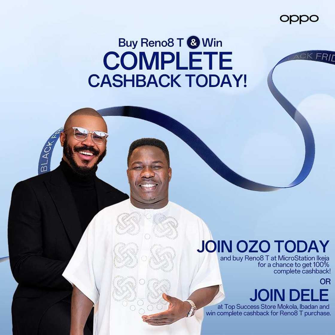 Celebrities, Ozo and Dele Omo Woli visits OPPO Stores in Nigeria for OPPO Black Friday Celebrities, Ozo and Dele Omo Woli visits OPPO Stores in Nigeria for OPPO Black Friday