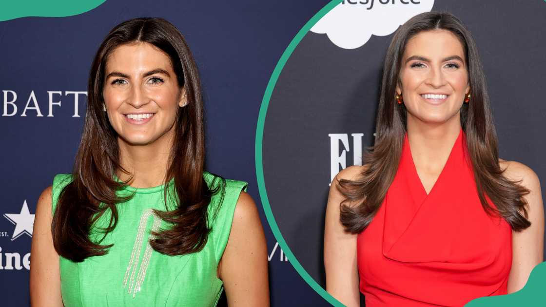 Kaitlan Collins attends The BAFTA NYC Tea Party presented by Delta Air Lines (L), and she attends the TIME100 Next held at Current at Pier 59(R)