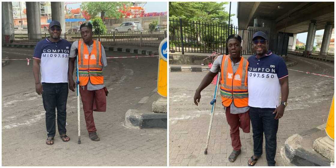 Man Seeks Support to Help Hardworking Lagos Traffic Warden with One Limb Get Artificial Leg, Nigerians React