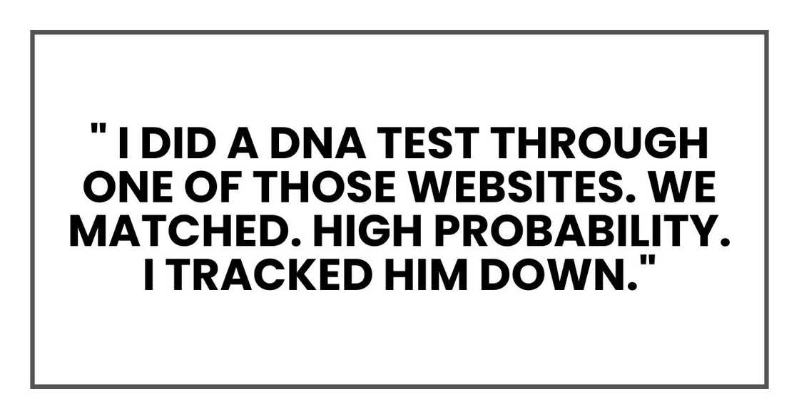 I did a DNA test through one of those websites." Lilian held out the papers to me. "We matched