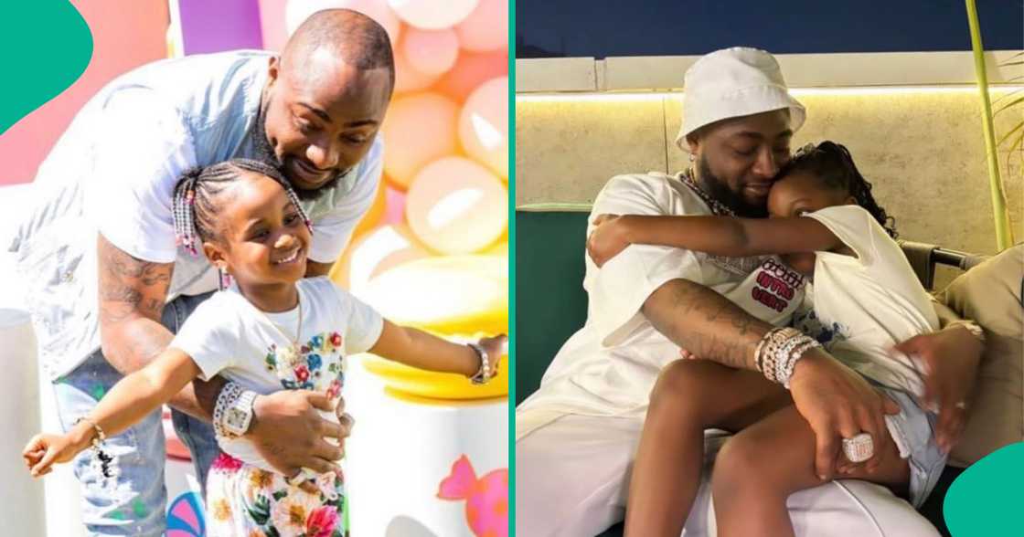 Davido expresses love to daughter, Hailey while calling her on phone. Davido expresses love to daughter, Hailey while calling her on phone.