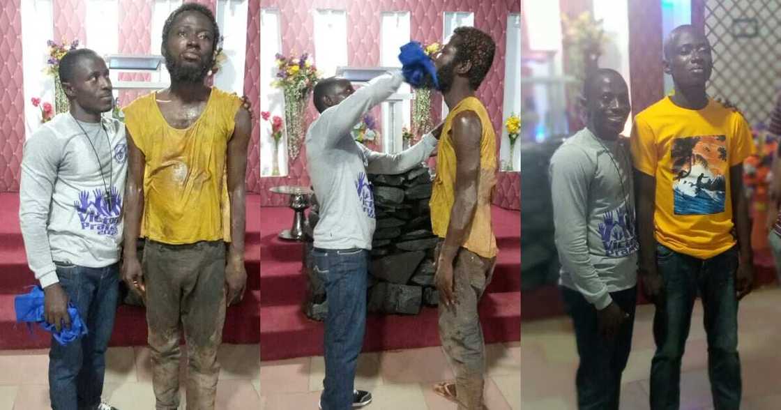 Ghanaian pastor heals mad man; shares transformation photos as social media reacts Ghanaian pastor heals mad man; shares transformation photos as social media reacts